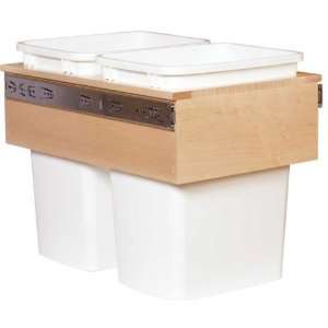  Kitchen Pull Out Waste Bin Container   35 Qt White Double 