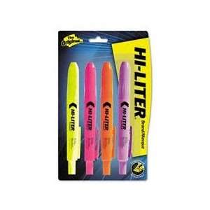  Hi Liter Pen Style Retractable Highlighter, Chisel Tip, 4 