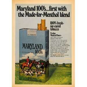  1971 Ad Maryland 100s Made for Menthol Filter Cigarette 
