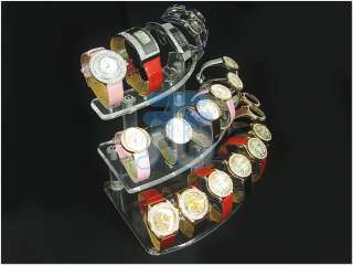 Clear Plastic Acrylic Display Watch Holder Stand Rack  