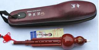 Key Chinese Hulusi Gourd Flute Wind Instrument + Case  