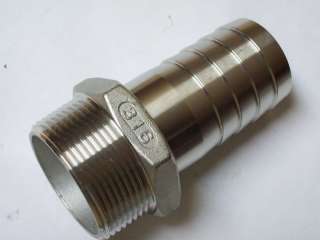 HOSE BARB FITTING 1 NPT HEX 316 STAINLESS STL 