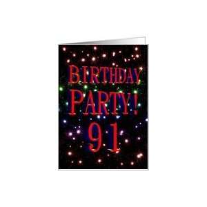  91st Birthday party invitation with fireworks Card Toys & Games