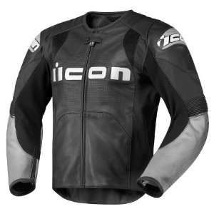  Icon Black Overlord Prime Leather Jacket Sports 