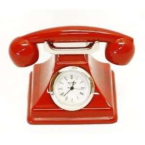 Novelty Red Old Style Telephone / Phone Miniature Clock  
