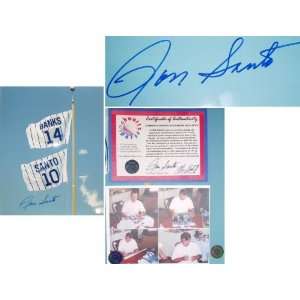  Ron Santo Signed Cubs Retired Number Flag 16x20 Sports 