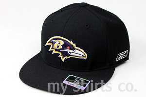 Baltimore Ravens NFL Reebok Black Purple Fitted Cap NEW  