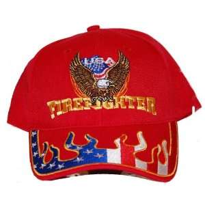 Firefighter, USA Firefighters Hat Red 