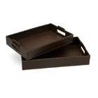 CC Home Furnishings Set of 2 Executive Brown Leather Style Decorative 