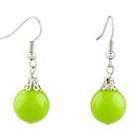 Pugster Resin Brilliant Green Ball Earrings For Women