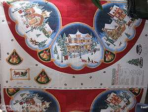   Christmas Fabric Panel Tree skirt Antique Village 58 ( 2 )  