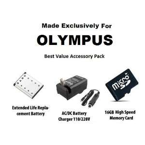  Pack For The Olympus LI 42B 1000MAH + 16GB High Speed Error Free 