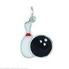 FindingKing Sterling Silver Bowling Pin & Ball Charm