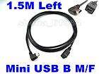   USB B Male To Female Left Angle Extension Cable M/F SYNC Data Cord L