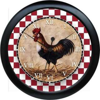 Personalized Country Kitchen Rooster Wall Clock  