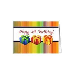  Happy 5th Birthday   Colorful Gifts Card Toys & Games