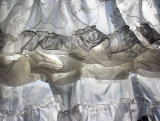 Victorian shabby ruffle chic white balloon scallop curtain  