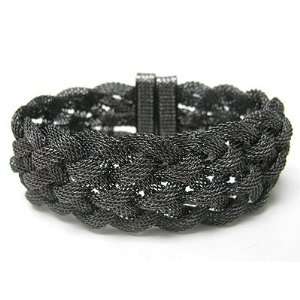   Mesh Hematite Chain Magnetic Clasp Bracelet Fashion Jewelry Jewelry