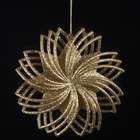   Club Pack of 24 Gold Glittered Snowflake Christmas Ornaments with Star