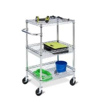 Honey Can Do CRT 01451 Heavy Duty Rolling Utility Cart, Chrome Wire, 3 