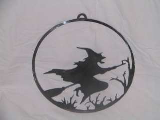 Witch broomstick scary halloween outdoor ornament steel  