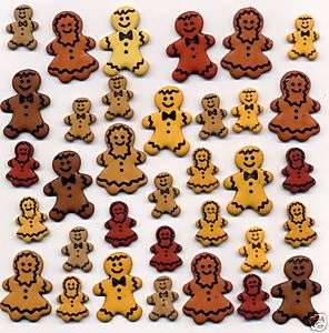 50 Gingerbread Buttons for Crafting & Scrapbooking  