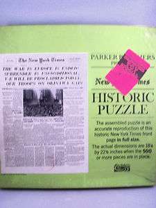 1968 Parker Brothers New York Times Historic Puzzle  