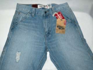 LEVIS 640 Carpenter Loose Fit RED TAB Distressed Jeans 38 X 30  
