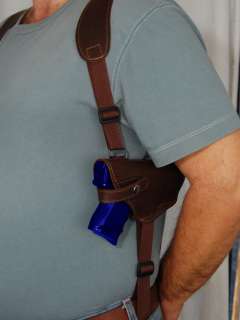 Brown Leather Shoulder Holster w/Double Magazine for CZ 75 75D PCR 