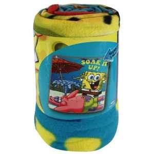  Spongebob Fleece Blanket 50 x 60 w/Printed Wrap Case 