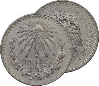 1932 MEXICO 1 PESOS SILVER COIN  