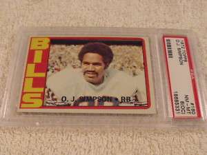 1972 Topps #160 O. J. SIMPSON Buffalo Bills PSA 8 NM MT  