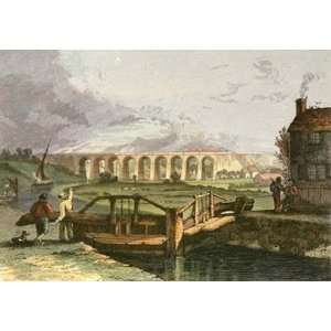  Viaduct over the Sankey Canal Etching Shaw, J I Coaching 