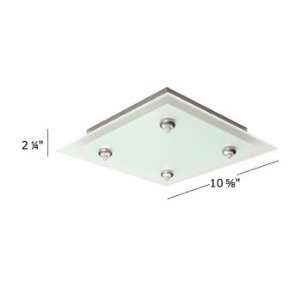   Lighting Square Glass Four Unit Multipoint Canopy