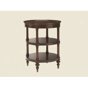   Barclay Square Spencer Round Leather Top End Table Furniture & Decor