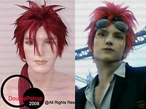 Final Fantasy Reno Red Spiky Wig Styled Cosplay FF7  