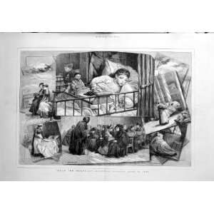    1880 Hospital Sunday Children Ward Nurses Beds