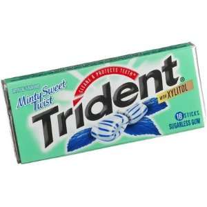 Trident Sugarless Gum, Mint Sweet Twist, 18 ct, 24 ct (Quantity of 2)