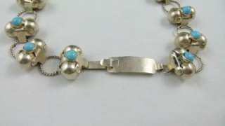 STERLING SILVER AND TURQUOISE NECKLACE MEXICO  