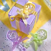 Multicolor Rattle Baby Shower Favor Charms 8ct
