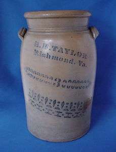Richmond Virginia Stoneware Churn for Taylor by A. P. Donaghho 