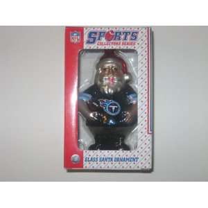 TENNESSEE TITANS 6 tall and 3 wide Blown Glass Santa CHRISTMAS 