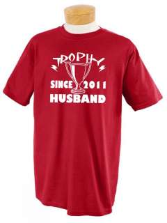 CUSTOM YEAR Trophy Husband T Shirt 10 Colors Lightning Bolt Fathers 