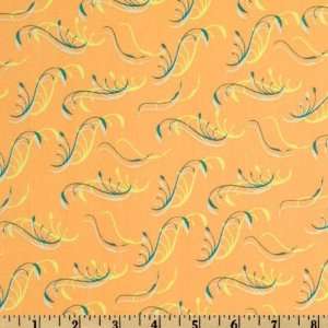  44 Wide Color Splash Stem Echoes Orange Fabric By The 