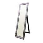 Ore International Rectangular Black with Pearl Like Studs Floor Mirror