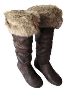 New Womens Winter Flat Faux Fur Boots Sizes 3 8  