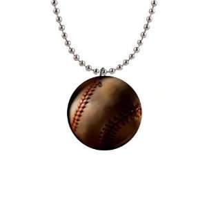  Baseball Button Necklace B0211 
