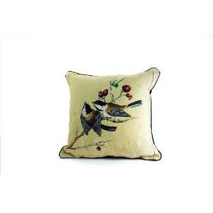   & Rose Collection 18 Inch Stuffed Pillow, Chickadee