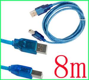8M 25ft USB 2.0 A B Printer Cable HP Lex Eps Dell 25 ft  