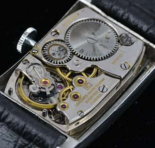 Longines Vintage Platinum Diamond Watch Deco Art  